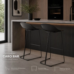Hoker CARO BAR designerski czarny 75 cm - zdjęcie produktu