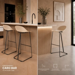 Hoker CARO BAR stołek barowy beżowy 75 cm - zdjęcie produktu