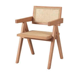 Krzesło BOHO drewniane w kolorze naturalnym z podłokietnikami - zdjęcie produktu
