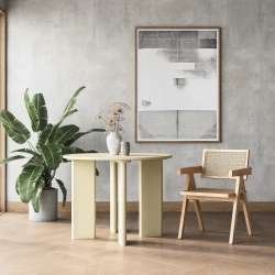 Krzesło BOHO drewniane w kolorze naturalnym z podłokietnikami - zdjęcie produktu