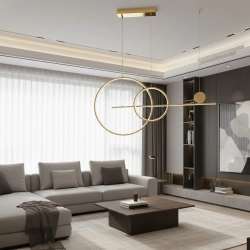 Lampa wisząca NEW AGE LED 120 cm - oprawa sufitowa złota - zdjęcie produktu
