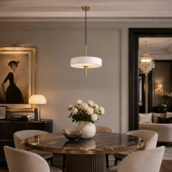 Lampa wisząca ARTDECO 35 cm biało złota - zdjęcie produktu