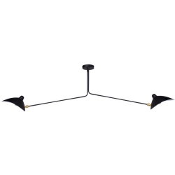 Lampa wisząca CRANE-2P dwuramienna czarna - zdjęcie produktu