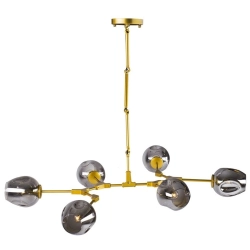 Lampa wisząca MODERN ORCHID-6 złoto szara 130 cm - zdjęcie produktu