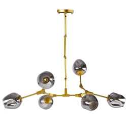 Lampa wisząca MODERN ORCHID-6 złoto szara 130 cm - zdjęcie produktu