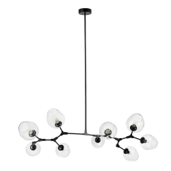 Lampa wisząca MODERN ORCHID-9 transparentno czarna 150 cm - zdjęcie produktu