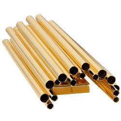 Lampa ścienna TUBO GOLD 50 cm- nowoczesny metalowy kinkiet do salonu - zdjęcie produktu
