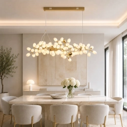 Lampa wisząca VALENTINA 150 cm biało złota - zdjęcie produktu