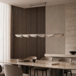 Lampa wisząca NAMI LINE 143 cm - LED, szary szczotkowany, falista forma - zdjęcie produktu