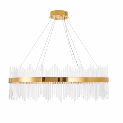 Lampa wisząca HESTIA 100 cm – żyrandol LED, złoty do salonu - zdjęcie produktu Lampa wisząca HESTIA 100 cm – żyrandol LED, złoty do salonu - zdjęcie produktu
