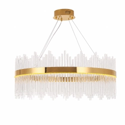 Lampa wisząca HESTIA 80 cm – żyrandol LED, złoty do salonu - zdjęcie produktu Lampa wisząca HESTIA 80 cm – żyrandol LED, złoty do salonu - zdjęcie produktu