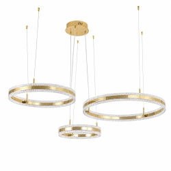 Lampa wisząca ARKADIA LED Trio 40/60/80 cm – złoty połysk - zdjęcie produktu