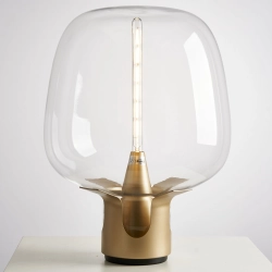 Lampa stołowa FATA transparentno złota 35 *46 cm - zdjęcie produktu