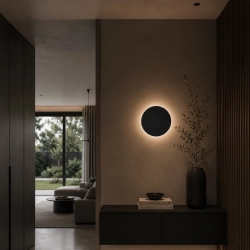 Lampa ścienna NYX 20 cm - LED okrągła, metalowa, czarna - zdjęcie produktu