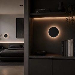 Lampa ścienna NYX 25 cm - LED okrągła, metalowa, czarna - zdjęcie produktu