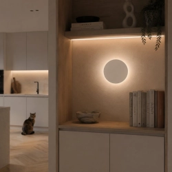 Lampa ścienna NYX 25 cm - LED okrągła, metalowa, biała - zdjęcie produktu