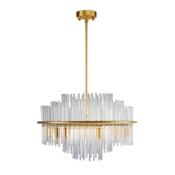 Lampa wisząca LUXORIA 50 cm - złota lampa kryształowa - zdjęcie produktu