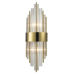 Lampa ścienna DRACO-S, 45 cm - kryształowo - złota, styl glamour - zdjęcie produktu