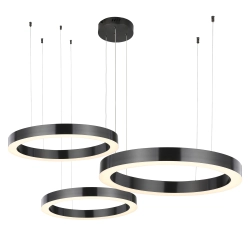 Lampa wisząca CIRCLE 3 40+60+80 cm - LED, ring tytan szczotkowany na 1 podsufitce - zdjęcie produktu