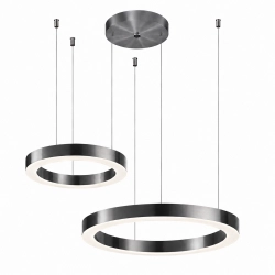 Lampa wisząca CIRCLE 2 40+60 cm - LED, ring tytan szczotkowany na 1 podsufitce - zdjęcie produktu