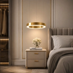 Lampa wisząca CIRCLE 40 cm - LED, ring mosiądz szczotkowany - zdjęcie produktu