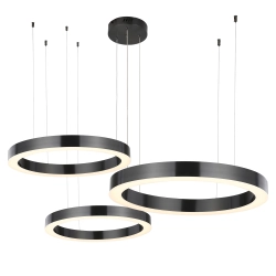 Lampa wisząca CIRCLE 3 60+80+100 cm - LED, ring tytan szczotkowany na 1 podsufitce 3000K - zdjęcie produktu