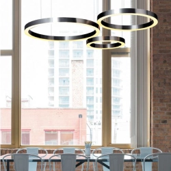 Lampa wisząca CIRCLE 3 60+80+80 cm - LED, ringi nikiel szczotkowany na 1 podsufitce - zdjęcie produktu