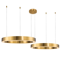 Lampa wisząca CIRCLE 2 60+80 cm - LED, rinig mosiądz szczotkowany na 1 podsufitce - zdjęcie produktu