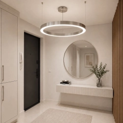 Lampa wisząca CIRCLE 80 cm - LED, ring nikiel szczotkowany - zdjęcie produktu