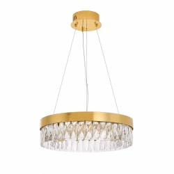 Lampa wisząca ALEXIS 40 cm - żyrandol złoty kryształowy - zdjęcie produktu Lampa wisząca ALEXIS 40 cm - żyrandol złoty kryształowy - zdjęcie produktu