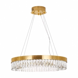 Lampa wisząca ALEXIS 60 cm - żyrandol złoty kryształowy - zdjęcie produktu Lampa wisząca ALEXIS 60 cm - żyrandol złoty kryształowy - zdjęcie produktu