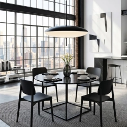 Lampa wisząca PIATTO 50 cm, biało czarna - zdjęcie produktu
