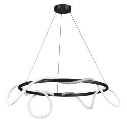 Lampa wisząca FANTASIA ROUND LED czarna 60 cm - zdjęcie produktu