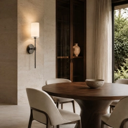 Lampa ścienna DARLING 53 cm- czarny kinkiet z abażurem - zdjęcie produktu