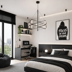 Lampa wisząca SPACE LED czarna 60 cm - zdjęcie produktu