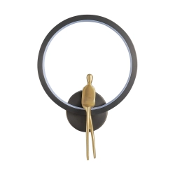 Lampa ścienna AMICI RING 27 cm LED złoto czarna, mosiądz - zdjęcie produktu