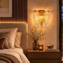 Lampa ścienna FIORE 30 cm - kinkiet złoty, kryształowy - zdjęcie produktu