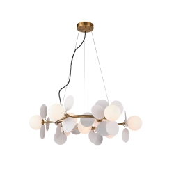 Lampa wisząca CHIC-9, biało złota 75 cm - zdjęcie produktu