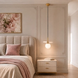 Lampa wisząca CHIC-1 biało złota, 20 cm - zdjęcie produktu