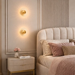 Lampa ścienna SUNBLAST - kinkiet LED 20 cm, złoty - zdjęcie produktu