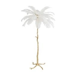 Lampa podłogowa EMU 170 cm - pióra białe - zdjęcie produktu