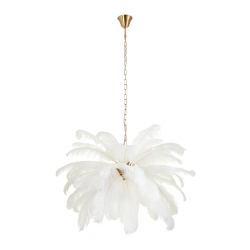 Lampa wisząca EMU 100 cm - pióra białe - zdjęcie produktu