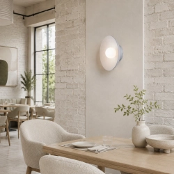 Lampa ścienna ILUSIONI 26 cm - okrągły kinkiet biały - zdjęcie produktu