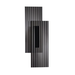 Lampa ścienna NOIR LED, kinkiet czarny ryflowany dwustronny - zdjęcie produktu