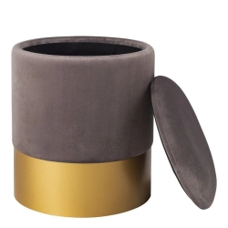 Pufa welurowa VELVET szara / rozm. M - zdjęcie produktu