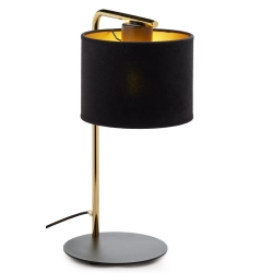Lampka z abażurem welur ARIEL złoty szczotkowany czarny 41629 Sigma - zdjęcie 1