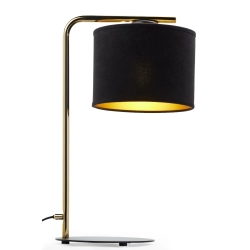 Lampka z abażurem welur ARIEL złoty szczotkowany czarny 41629 Sigma - zdjęcie 2
