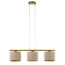 Lampa wisząca z abażurami welur ARIEL 3 złoty szczotkowany beż 41630 Sigma - zdjęcie 1