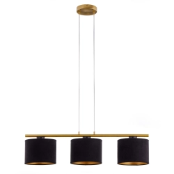 Lampa wisząca z abażurami welur ARIEL 3 złoty szczotkowany czarny 41676 Sigma - zdjęcie 1