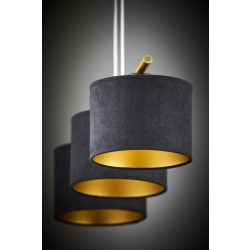 Lampa wisząca z abażurami welur ARIEL 3 złoty szczotkowany czarny 41676 Sigma - zdjęcie 2